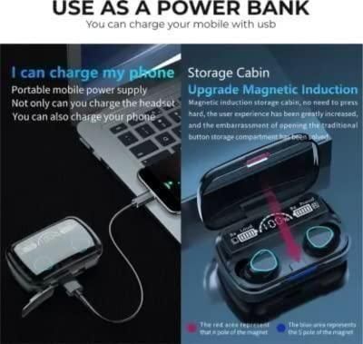 M10 TWS Wireless Earphone Touch Noise Reduction Digital Display Black