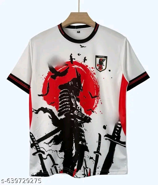 Men’s Japanese Samurai Rising Sun Graphic T-Shirt | White Anime Streetwear Premium Tee