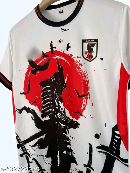 Men’s Japanese Samurai Rising Sun Graphic T-Shirt | White Anime Streetwear Premium Tee