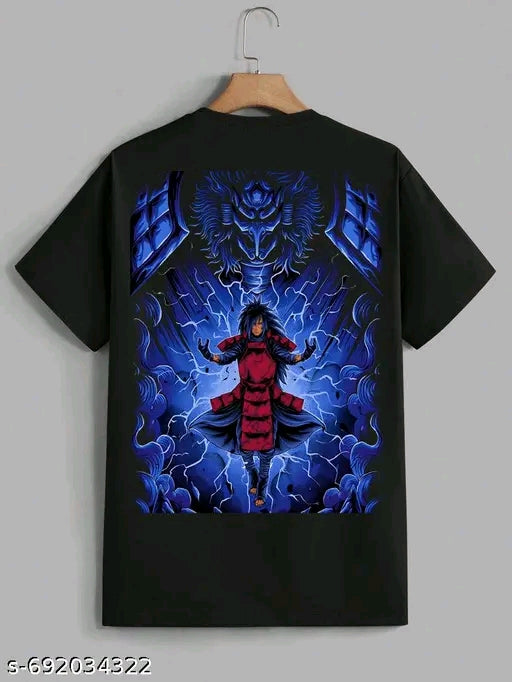 Men’s Premium Black Anime Graphic T-Shirt – Madara Power Design | Streetwear Oversized Tee