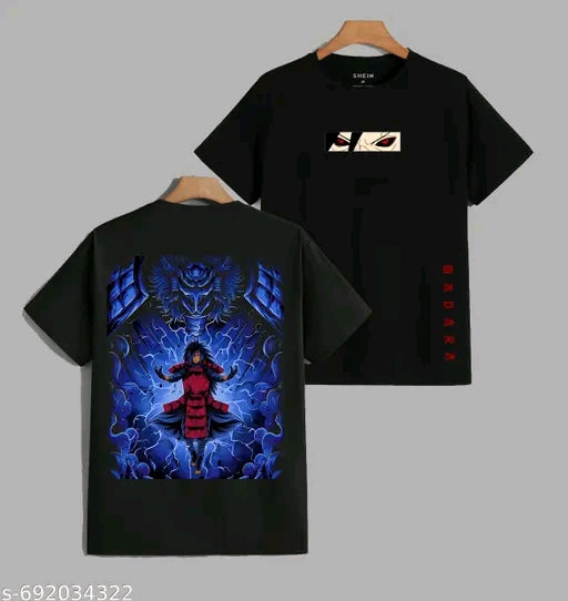 Men’s Premium Black Anime Graphic T-Shirt – Madara Power Design | Streetwear Oversized Tee